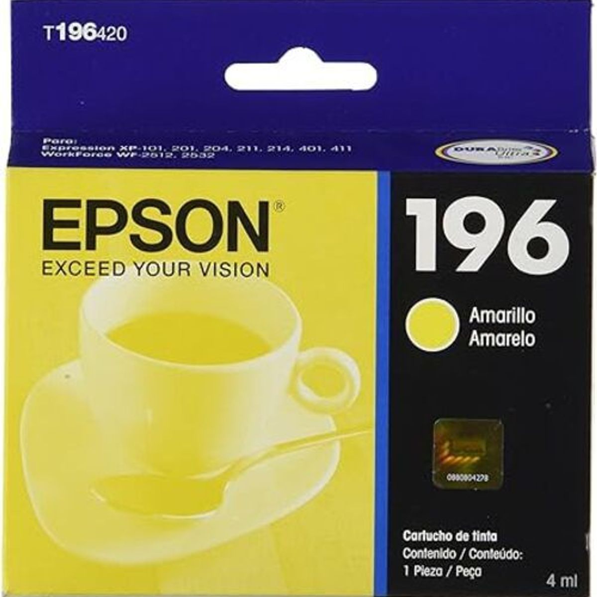 EPSON - CARTUCHO AMARILLO 196 EPSON xp 211 401 101 104 wf 2512 2532