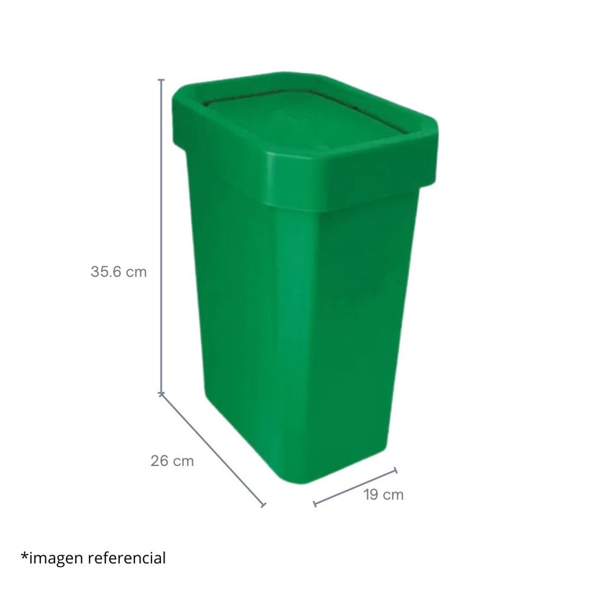 DISA SOLUCIONES ECOEFICIENTES - PAPELERA VAIVEN VERDE 10 LITROS