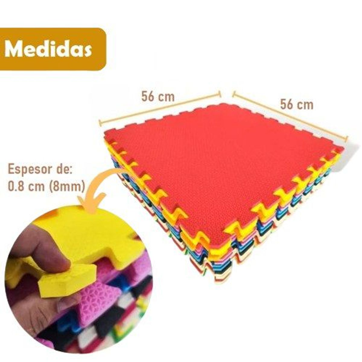 GENERICO - PISOS DE GOMA EVA PARA JUEGOS DE BEBE - 6 PIEZAS