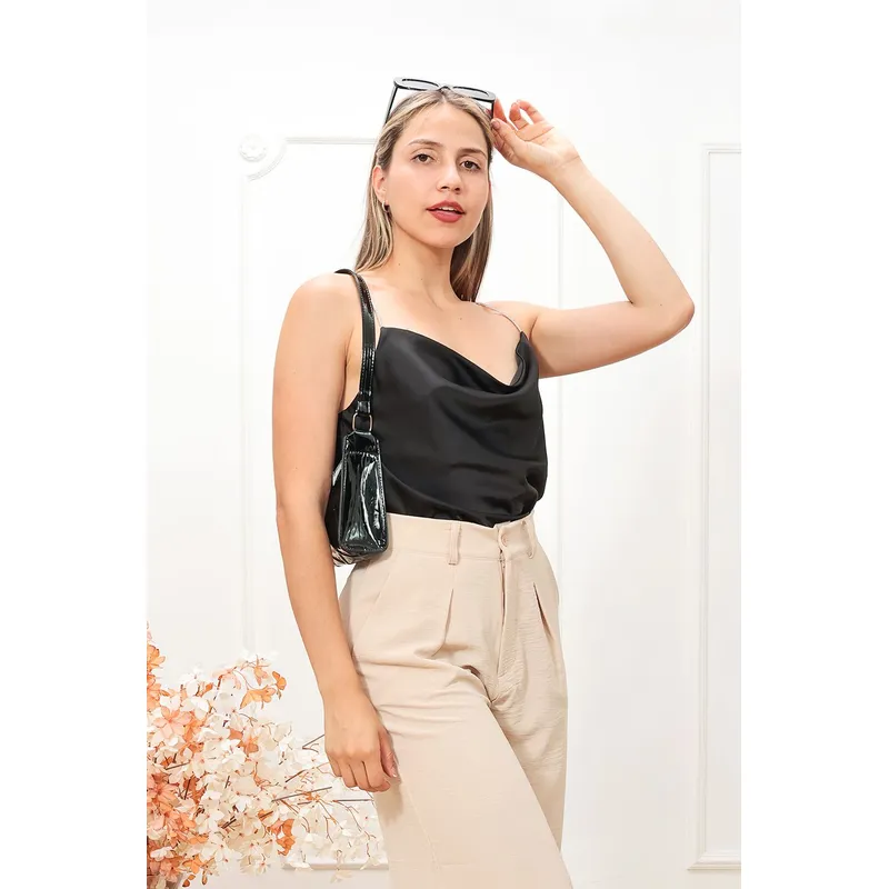 Satén Blusas De Tiras En Seda Tirantes Blusas Sencillas Con Poca