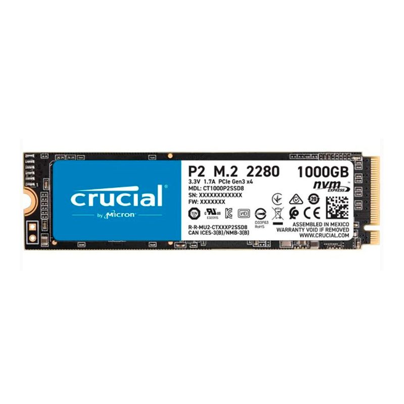 CRUCIAL - DISCO SOLIDO INTERNO CRUCIAL P2 CT1000P2SSD8 1TB P/N:CT1000P2SSD8