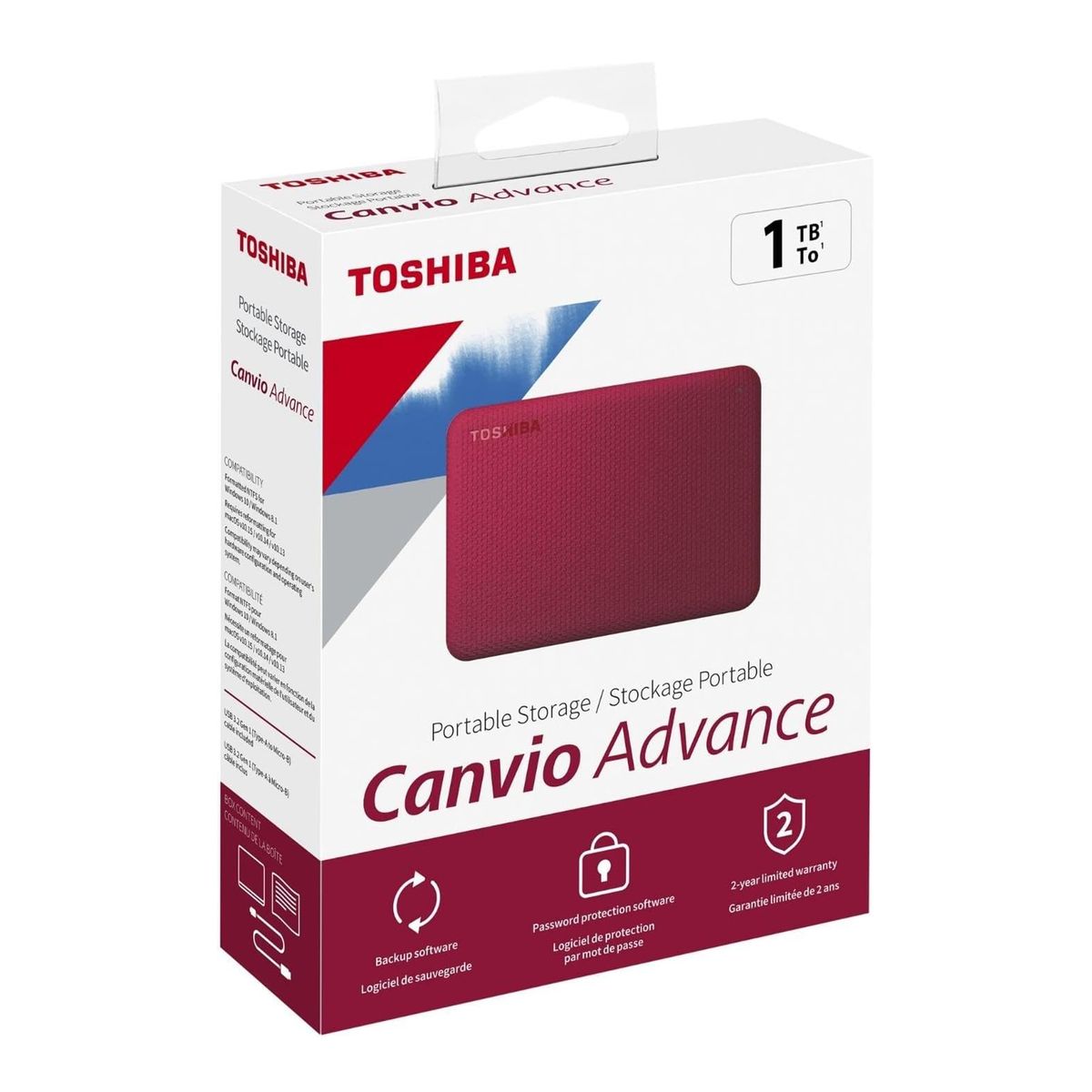 TOSHIBA - DISCO DURO EXTERNO TOSHIBA CANVIO ADVANCE 1TB USB 3.0 P/N: HDTCA10XR3AA