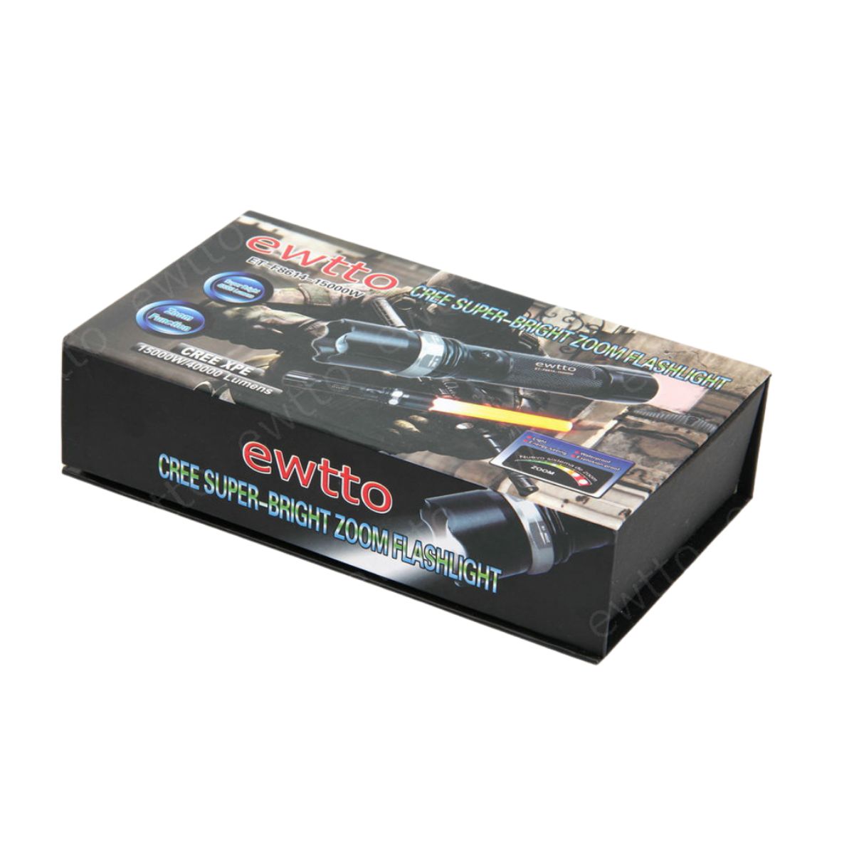 EWTTO - Linterna de mano De Metal Con Zoom Ewtto Et-8614-15000w