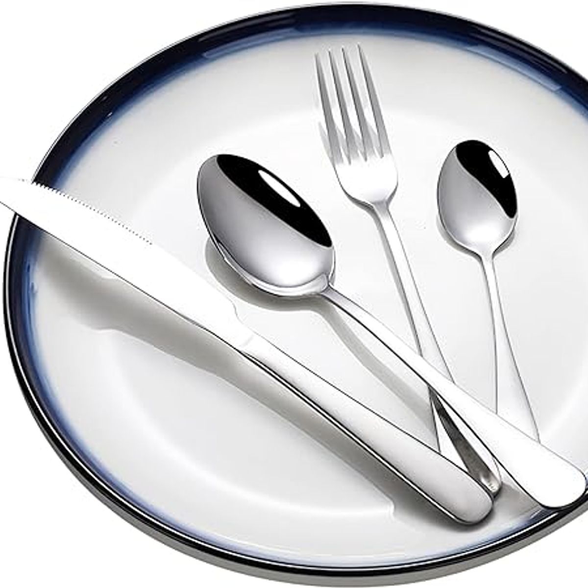 GENERICO - Juego de cubiertos plateado de 24 piezas