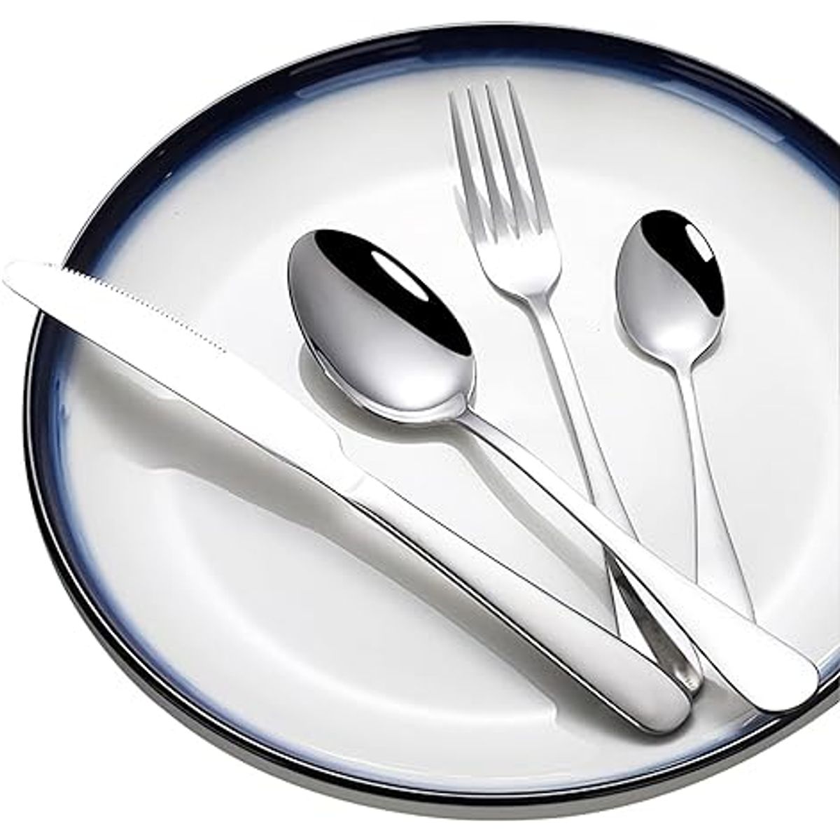 GENERICO - Juego de cubiertos plateado de 24 piezas