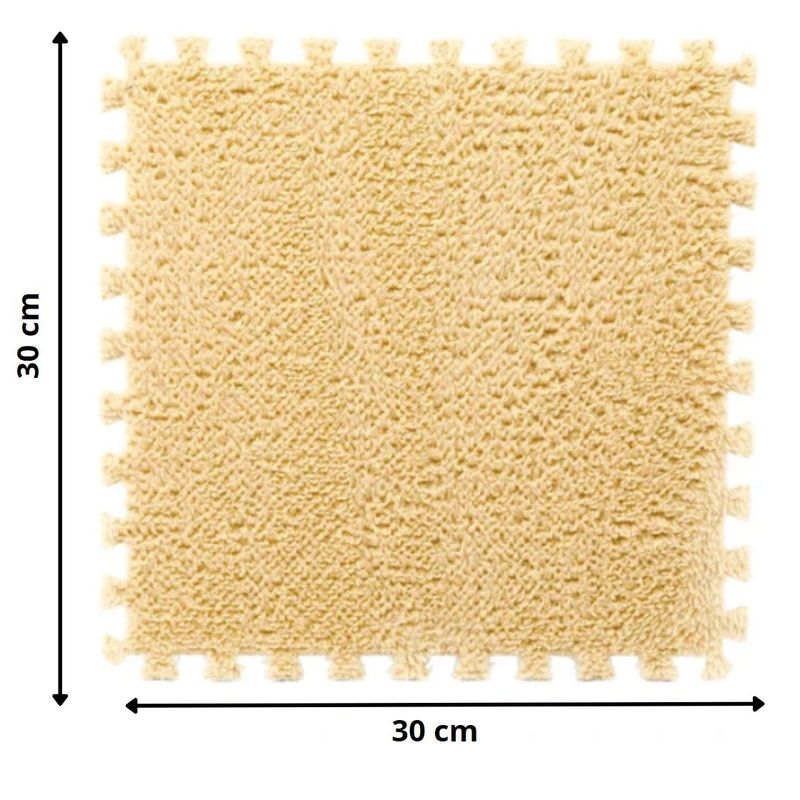 GENERICO - PISOS DE GOMA EVA AFELPADO CREMA PARA JUEGOS - 10 PIEZAS