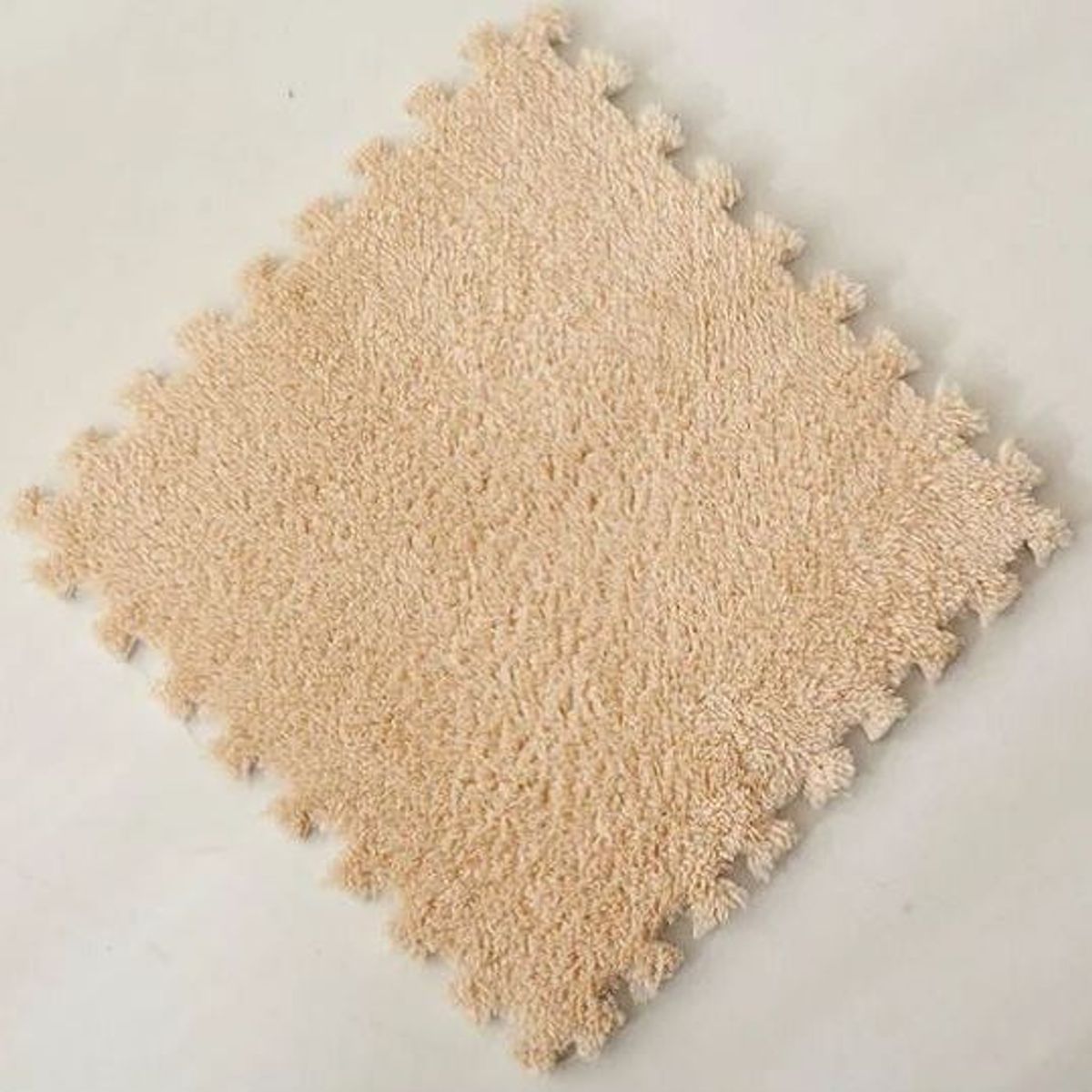 GENERICO - PISOS DE GOMA EVA AFELPADO CREMA PARA JUEGOS - 10 PIEZAS