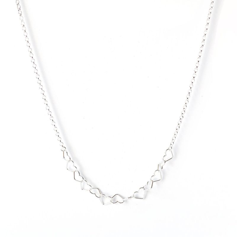 AMBAR JOYERIA - Collar de Plata 925 Corazones Entrelazados Roli Silver