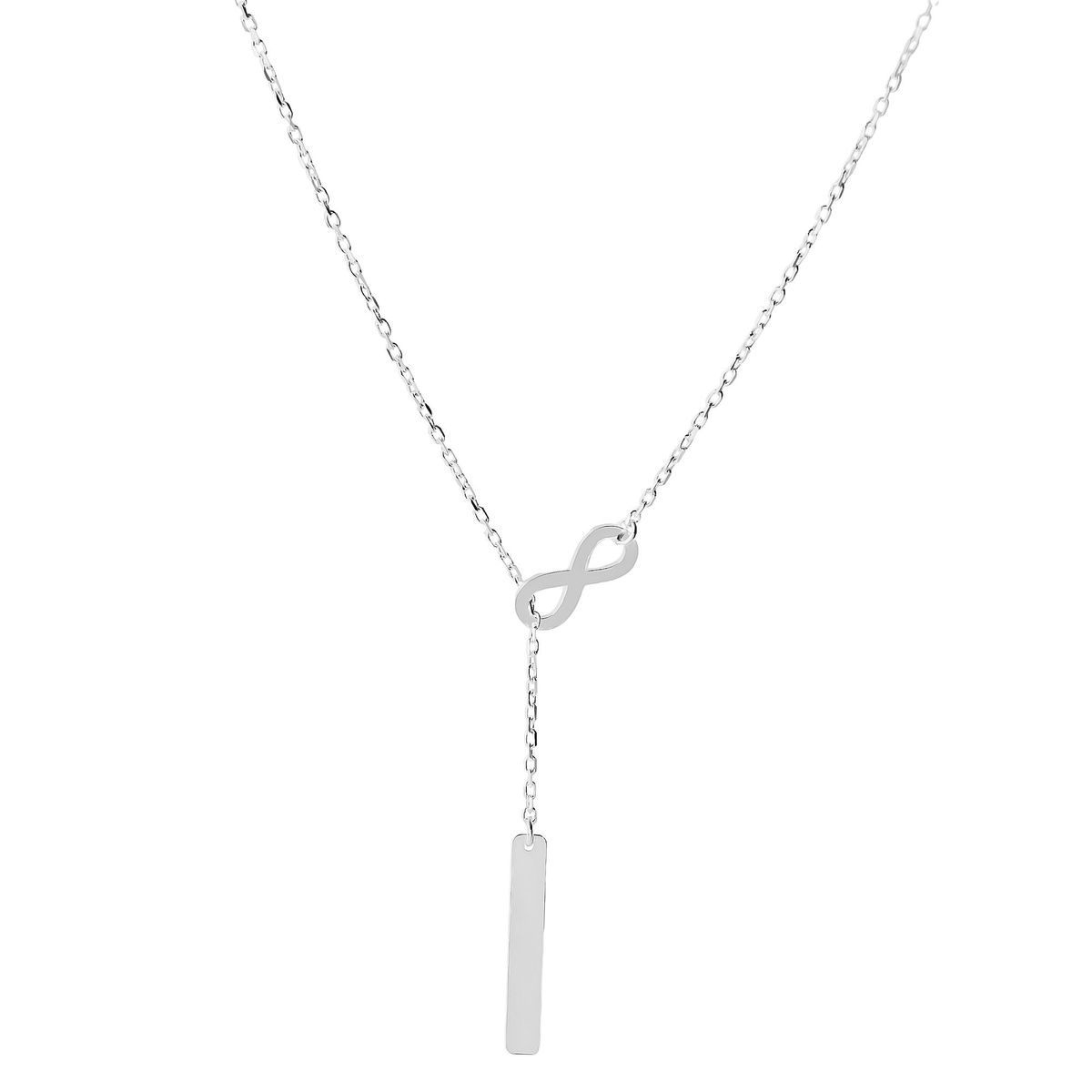 AMBAR JOYERIA - Collar de Plata 925 Layer Infinito Silver