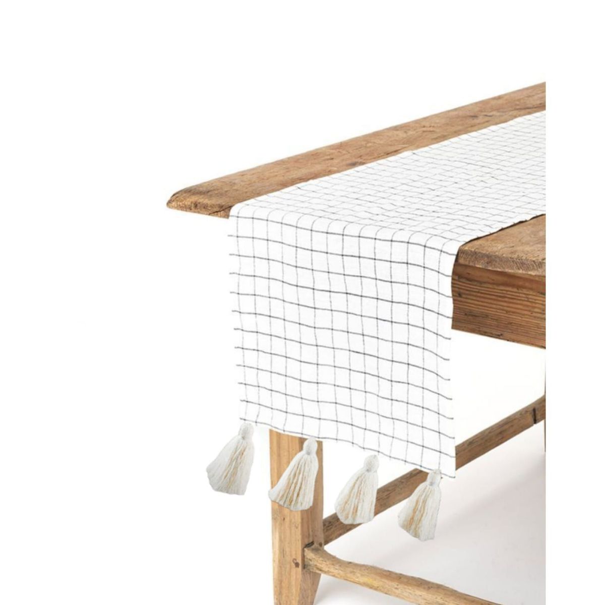 GENERICO - Camino de mesa Japandi + borlas