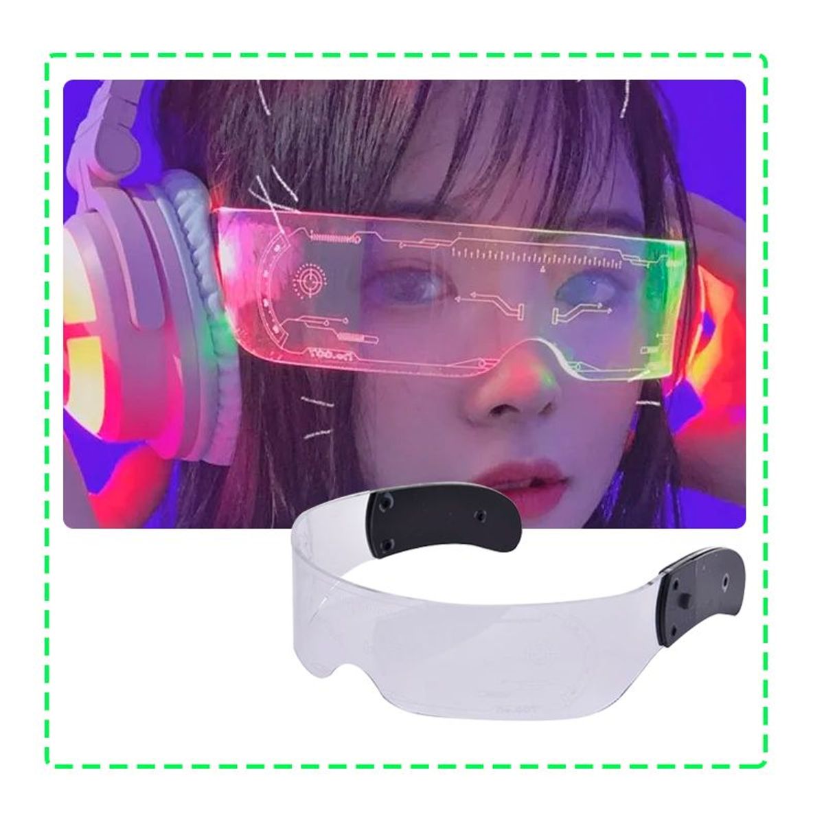 GENERICO - Lentes led Futuristas Fiestas Cotillon Disfraces