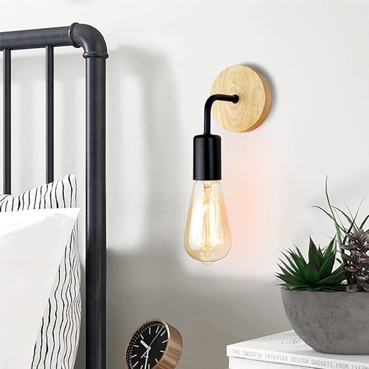 GENERICO - Aplique Lampara De Pared Sevilla Color Socket Negro Baita