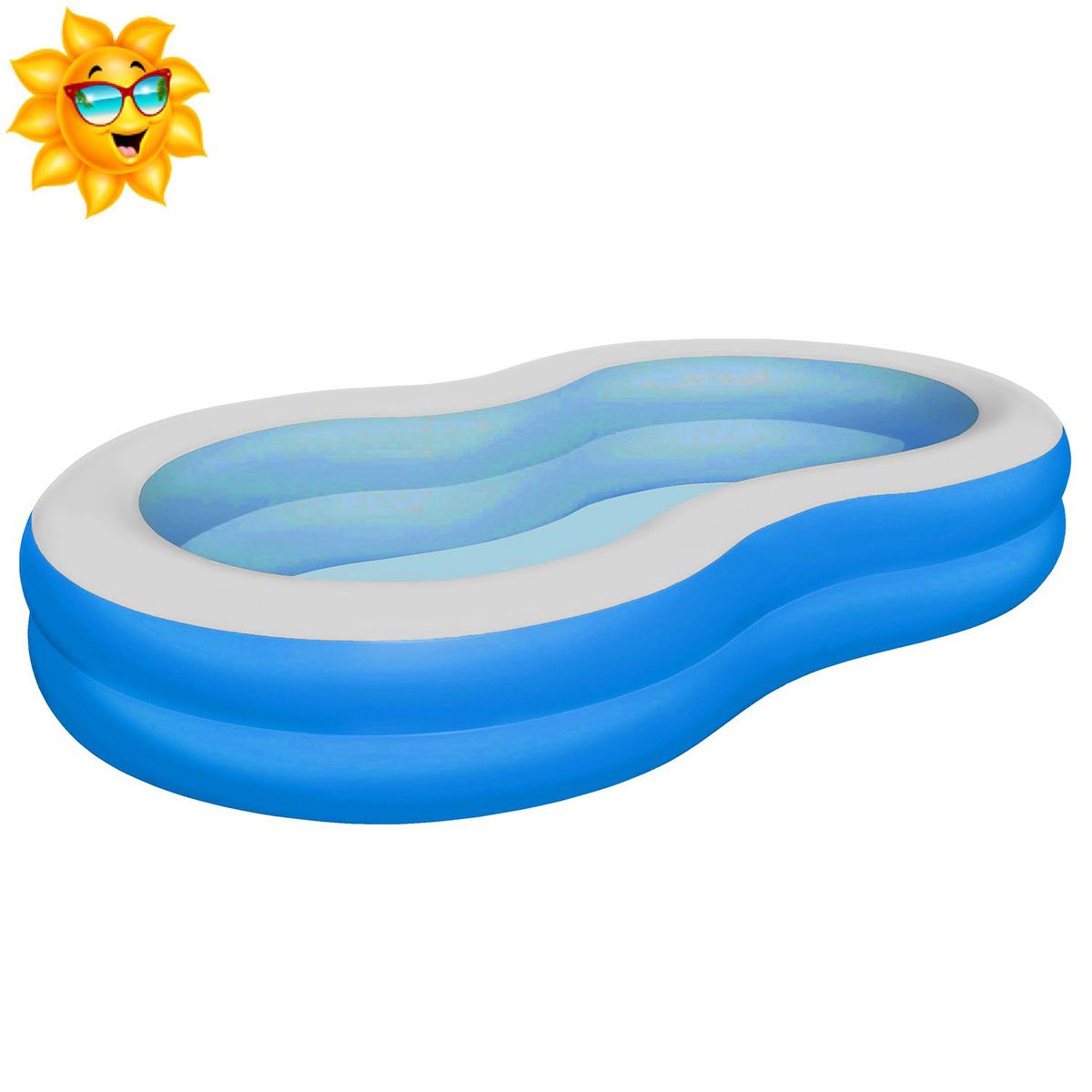 BESTWAY - Piscina Inflable Ondulada Niños 262x157 Diversión Verano