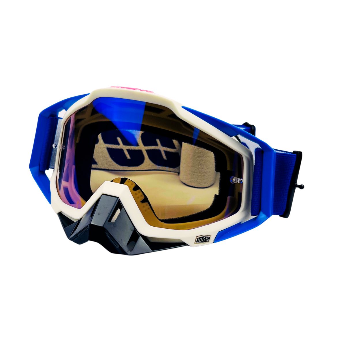 GENERICO - LENTES CROSS 100 BLANCO-AZUL C-09 GOOGLES