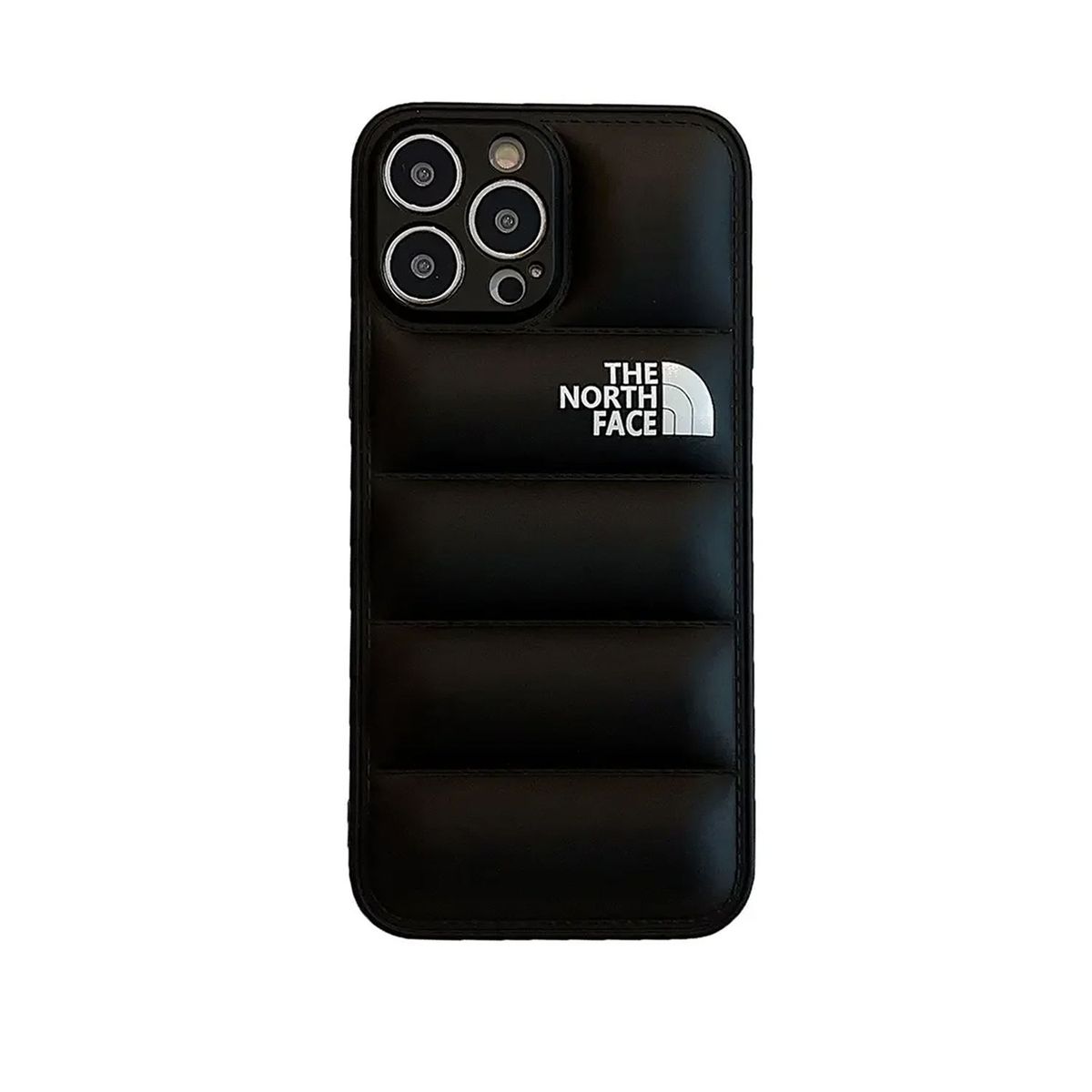 GENERICO - Case Funda para Iphone 12 PRO MAX Estilo The North Face Puffer Negro
