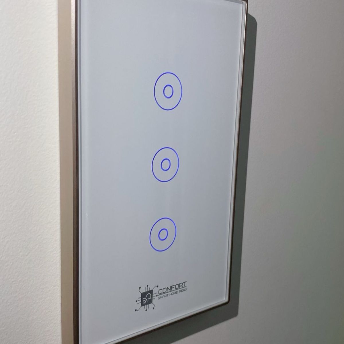 CONFORT - Interruptor Smart Touch Wifi 3 Canales De Marco Metal Inoxidable