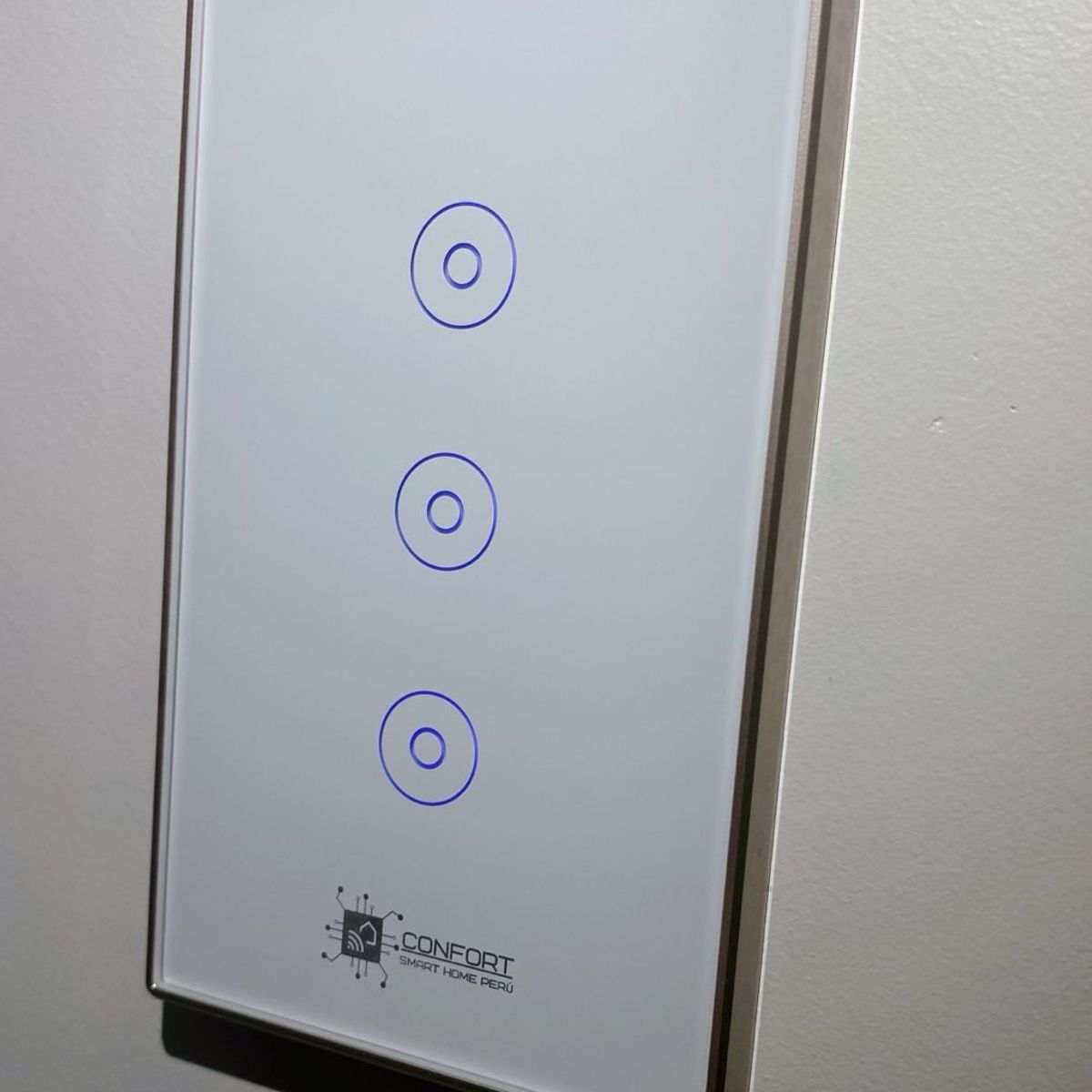CONFORT - Interruptor Smart Touch Wifi 3 Canales De Marco Metal Inoxidable