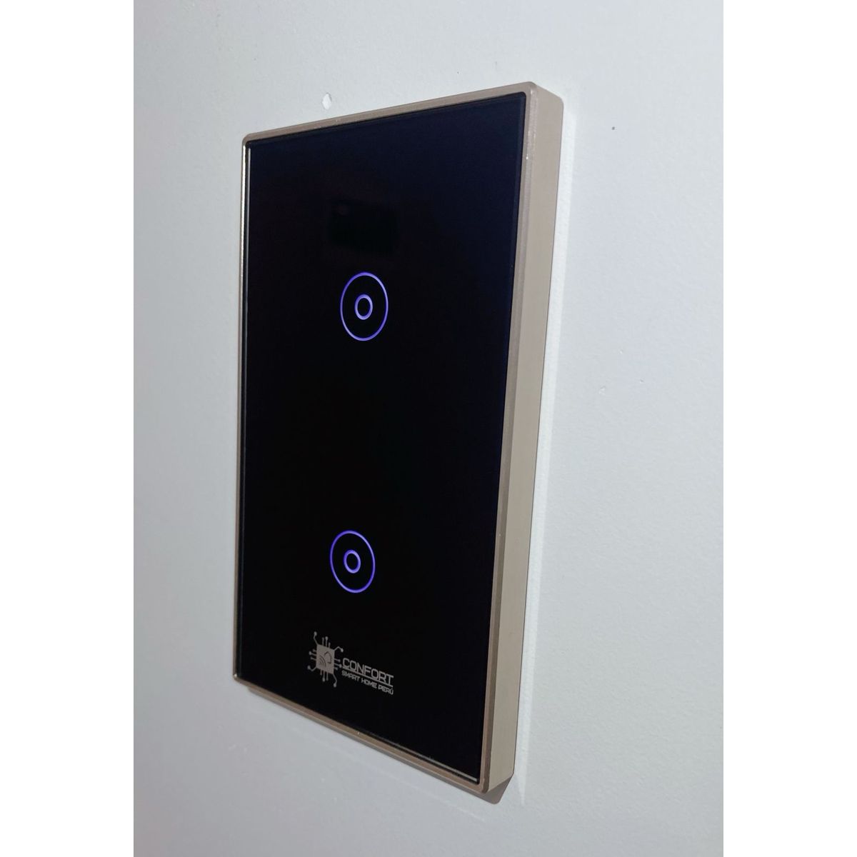 CONFORT - Interruptor Smart Touch Wifi 2 Canales De Marco Metal Inoxidable
