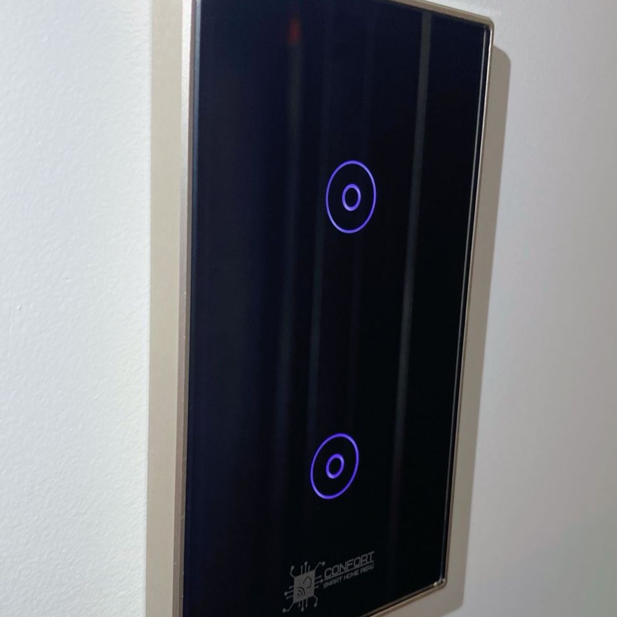 CONFORT - Interruptor Smart Touch Wifi 2 Canales De Marco Metal Inoxidable