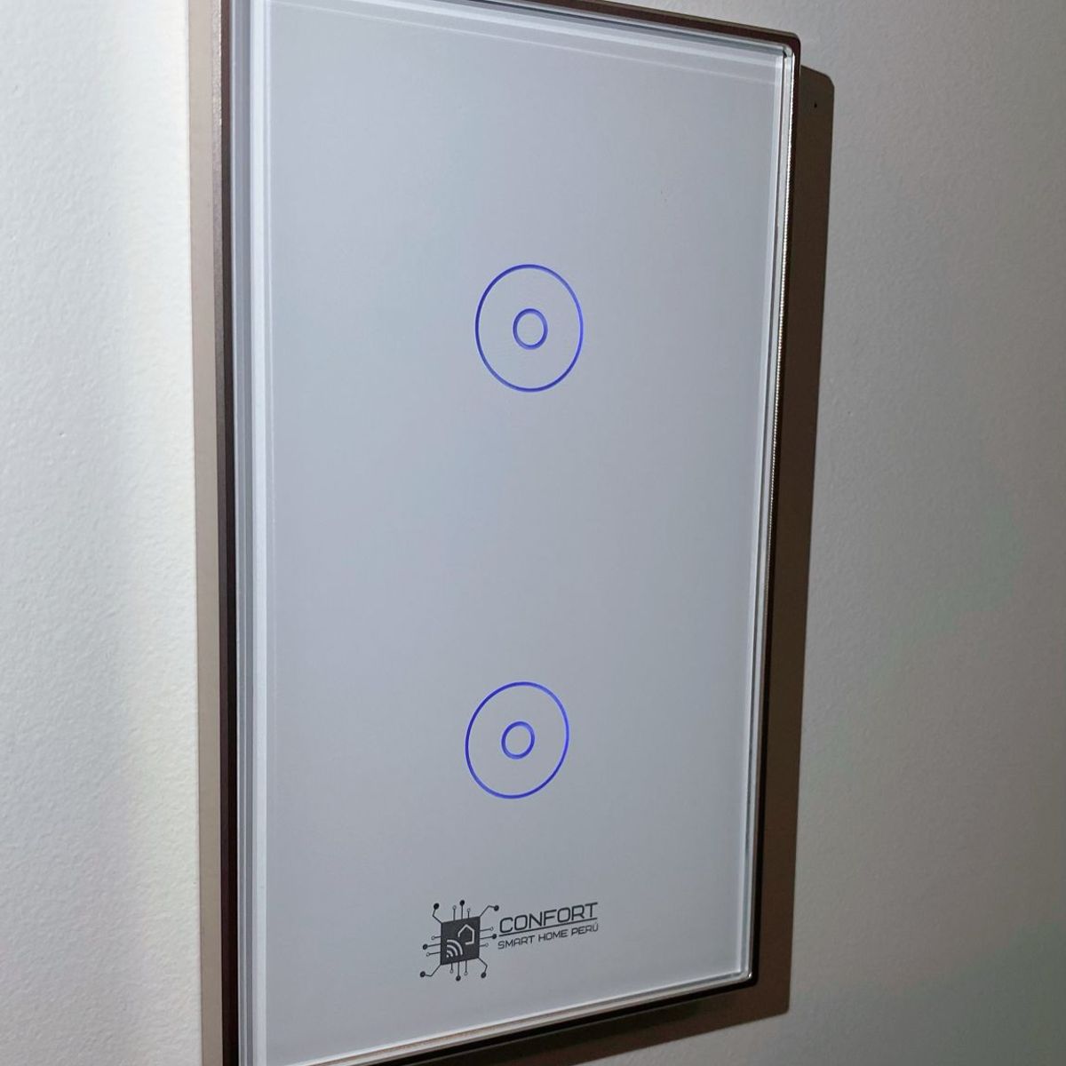CONFORT - Interruptor Smart Touch Wifi 2 Canales De Marco Metal Inoxidable
