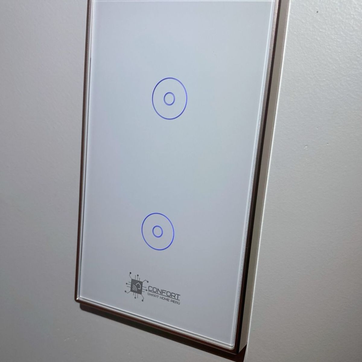 CONFORT - Interruptor Smart Touch Wifi 2 Canales De Marco Metal Inoxidable