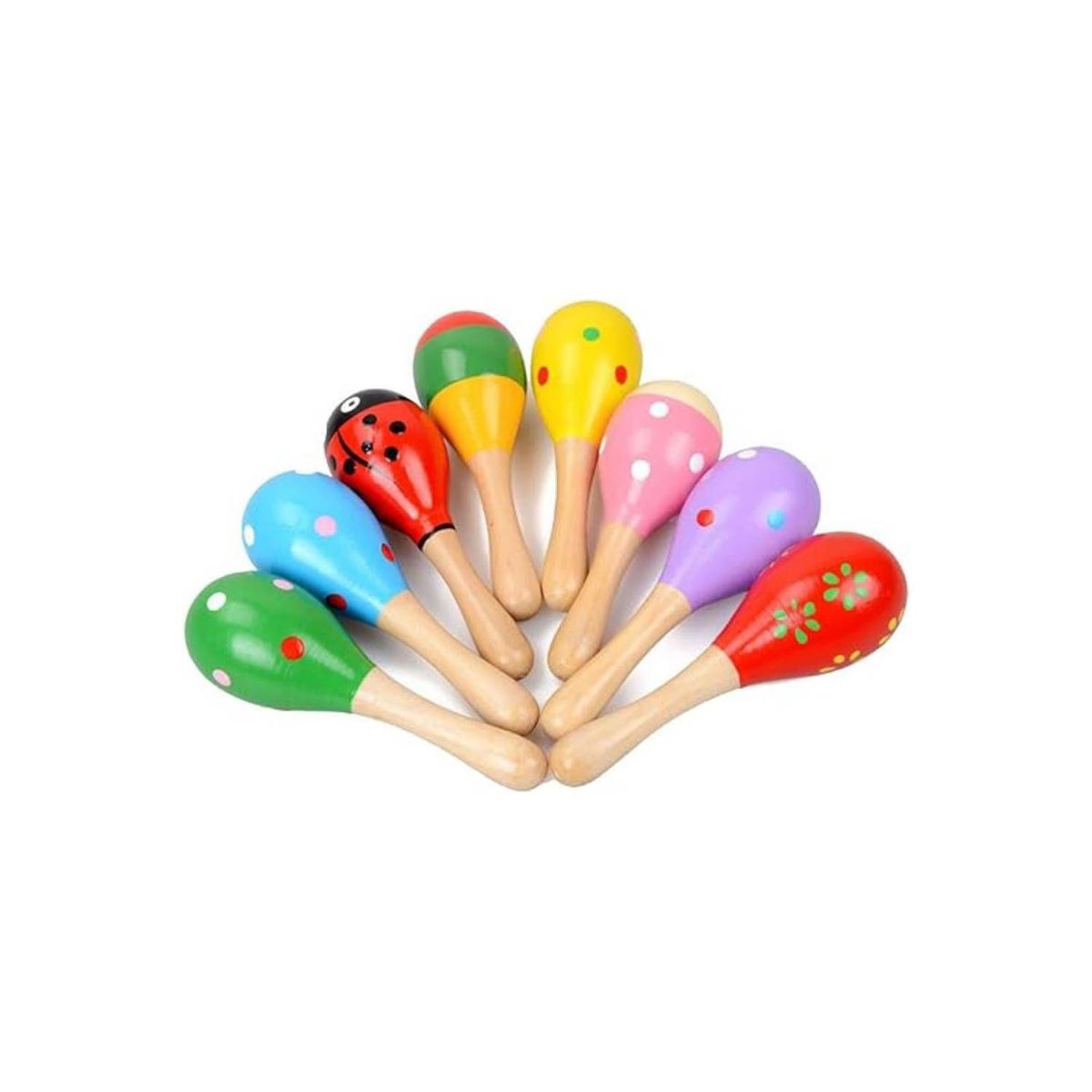 GENERICO - PAR DE MARACAS DE MADERA PARA NIÑOS