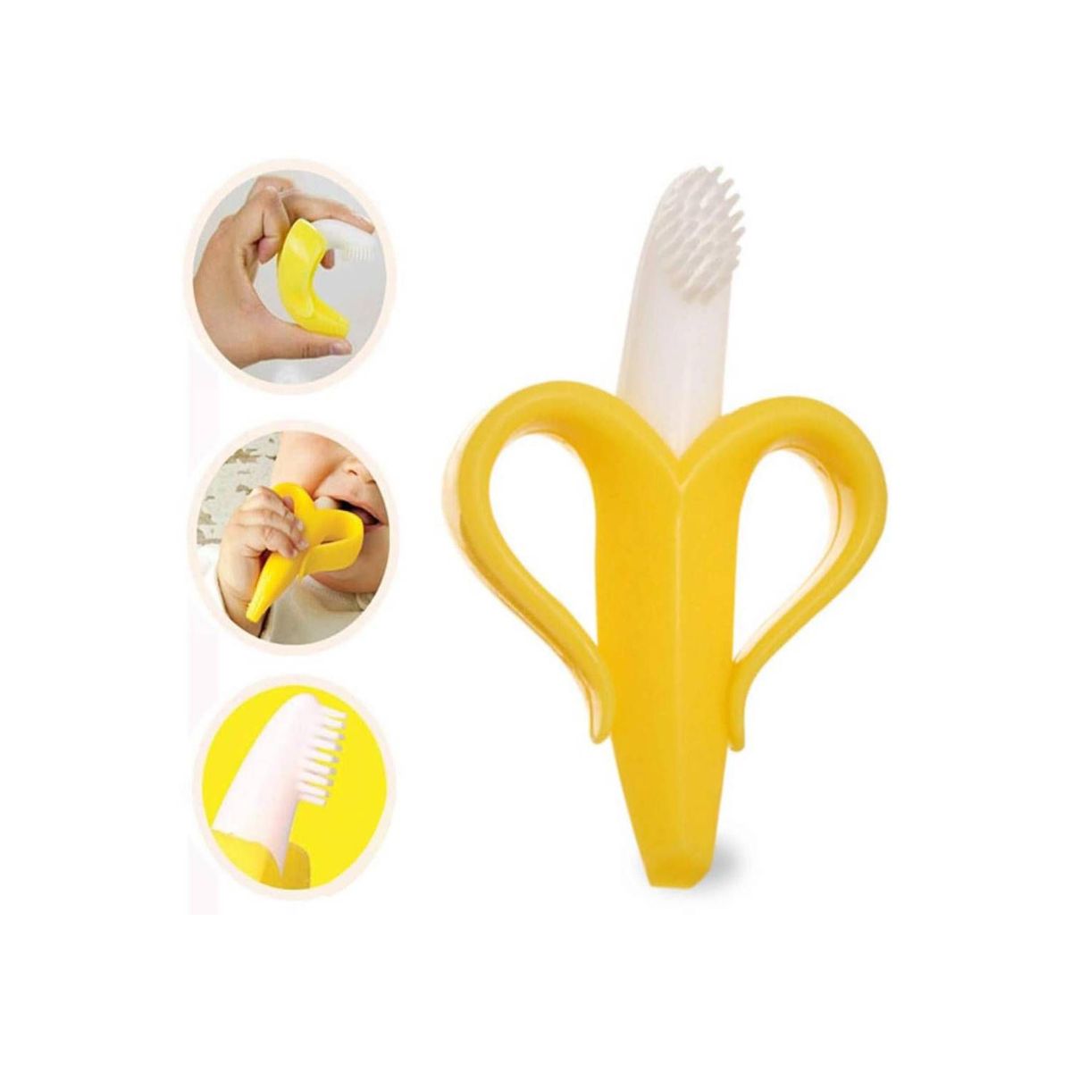 GENERICO - PACK DE DOS CEPILLO MORDEDOR BANANA PARA BEBÉS