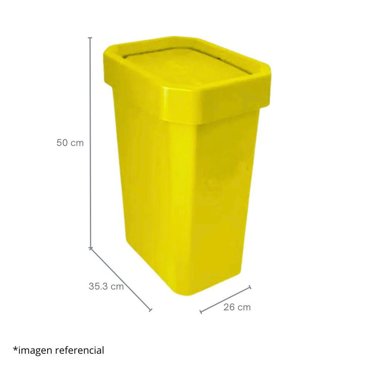 DISA SOLUCIONES ECOEFICIENTES - PAPELERA VAIVEN AMARILLO 26 LITROS