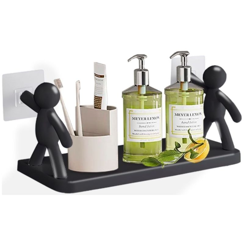 MINARI - Estante Repisa Organizador Humanoide de Baño y Tocador Negro 471F