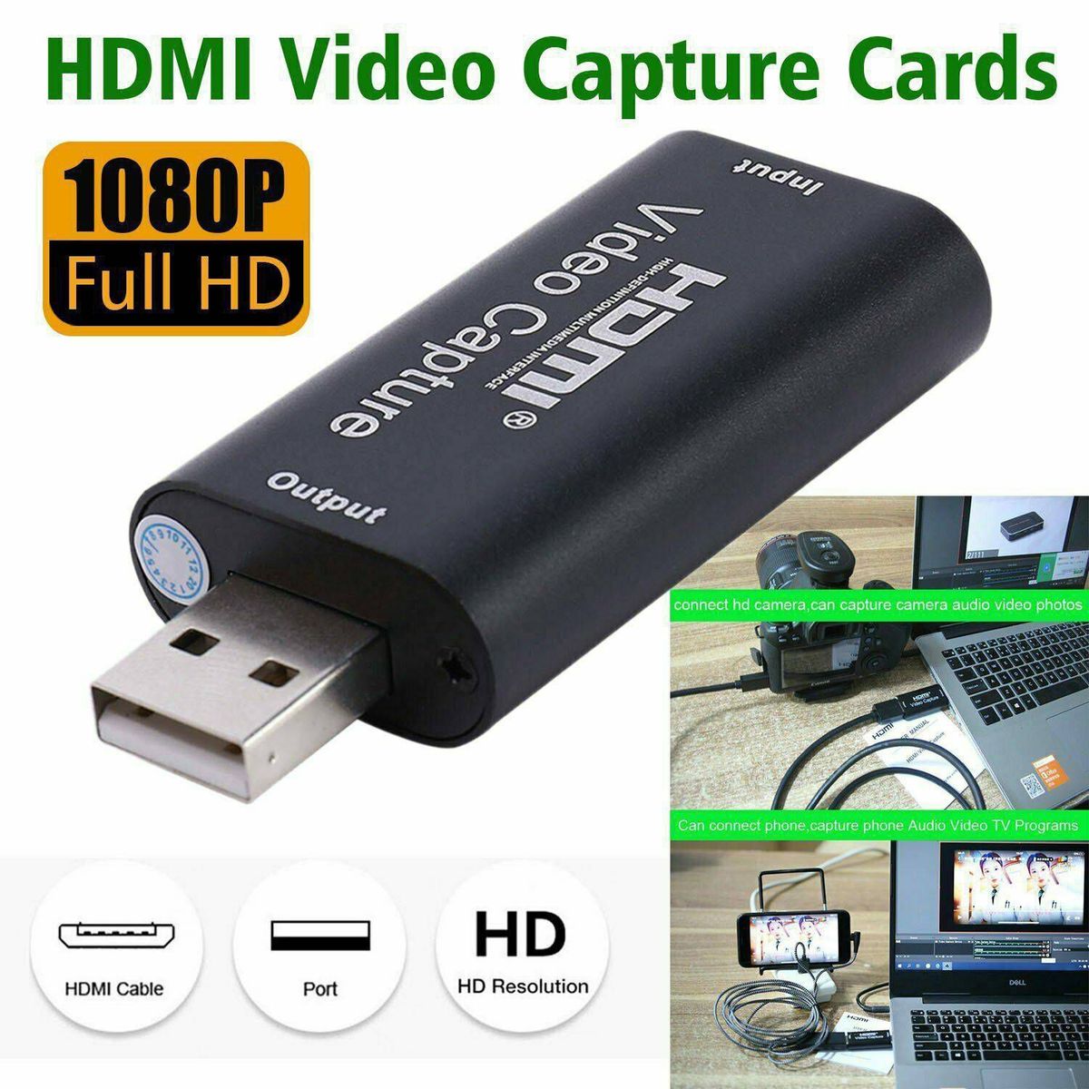 OEM - Tarjeta Capturador de Video HDMI a USB 1080P de Alta Definición