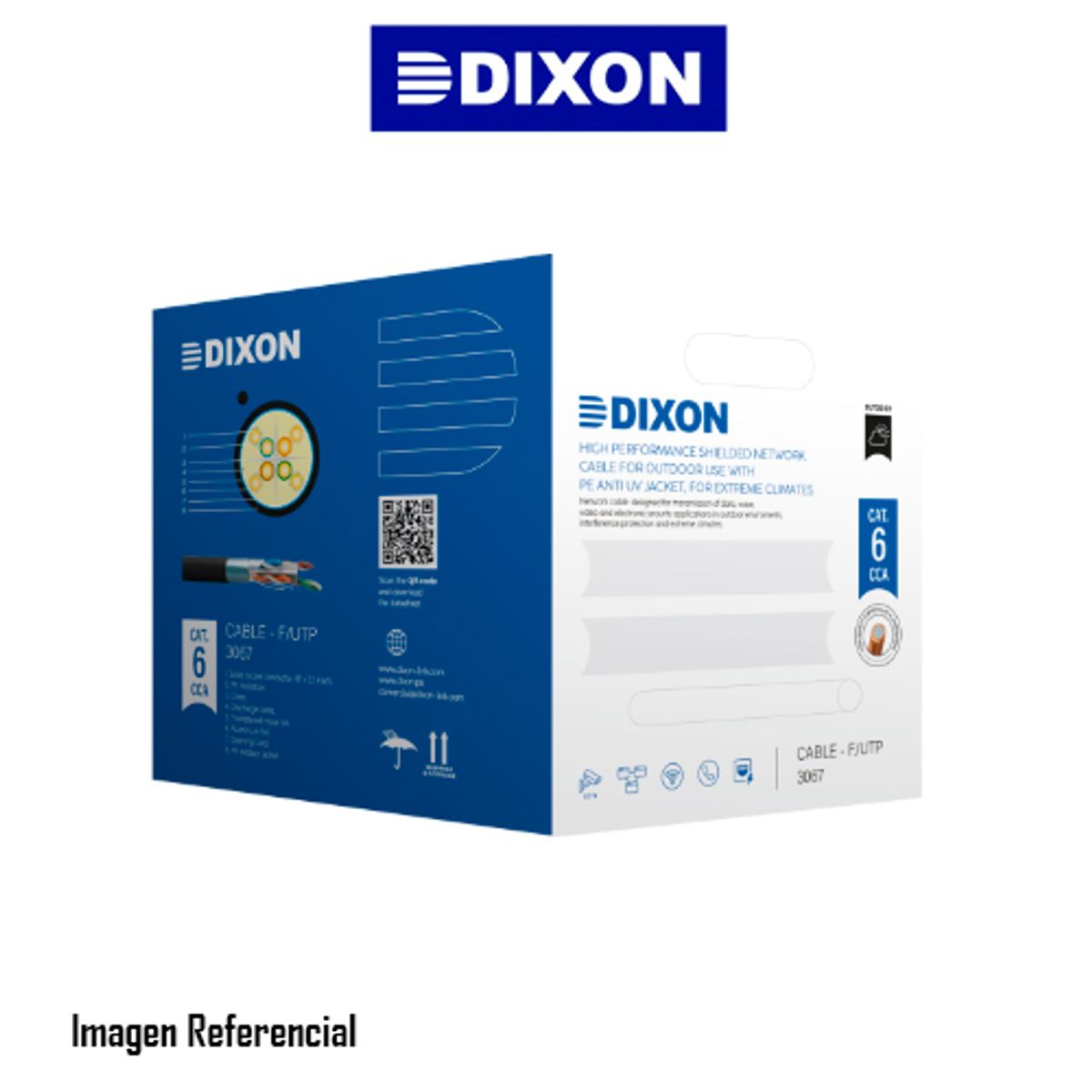 DIXON - CABLE DE RED DIXON 3067 CAT.6 305 M, 4PX23AWG, P/EXTERIOR, NEGRO