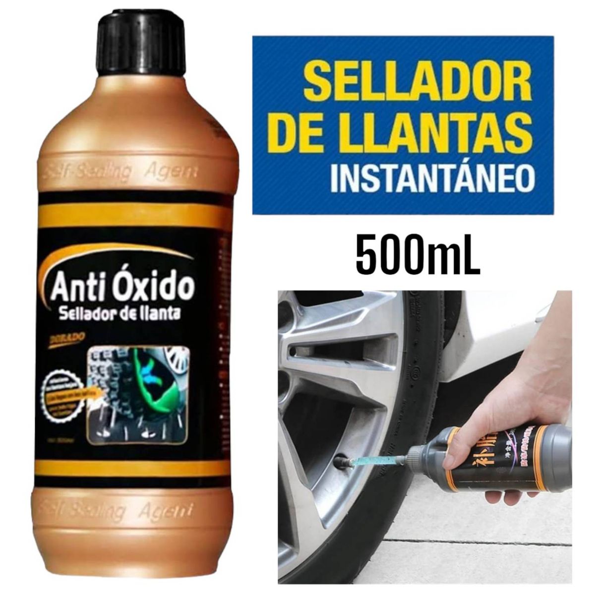 OEM - Sellador de Llanta Antioxido para todo tipo de Llantas 500ml