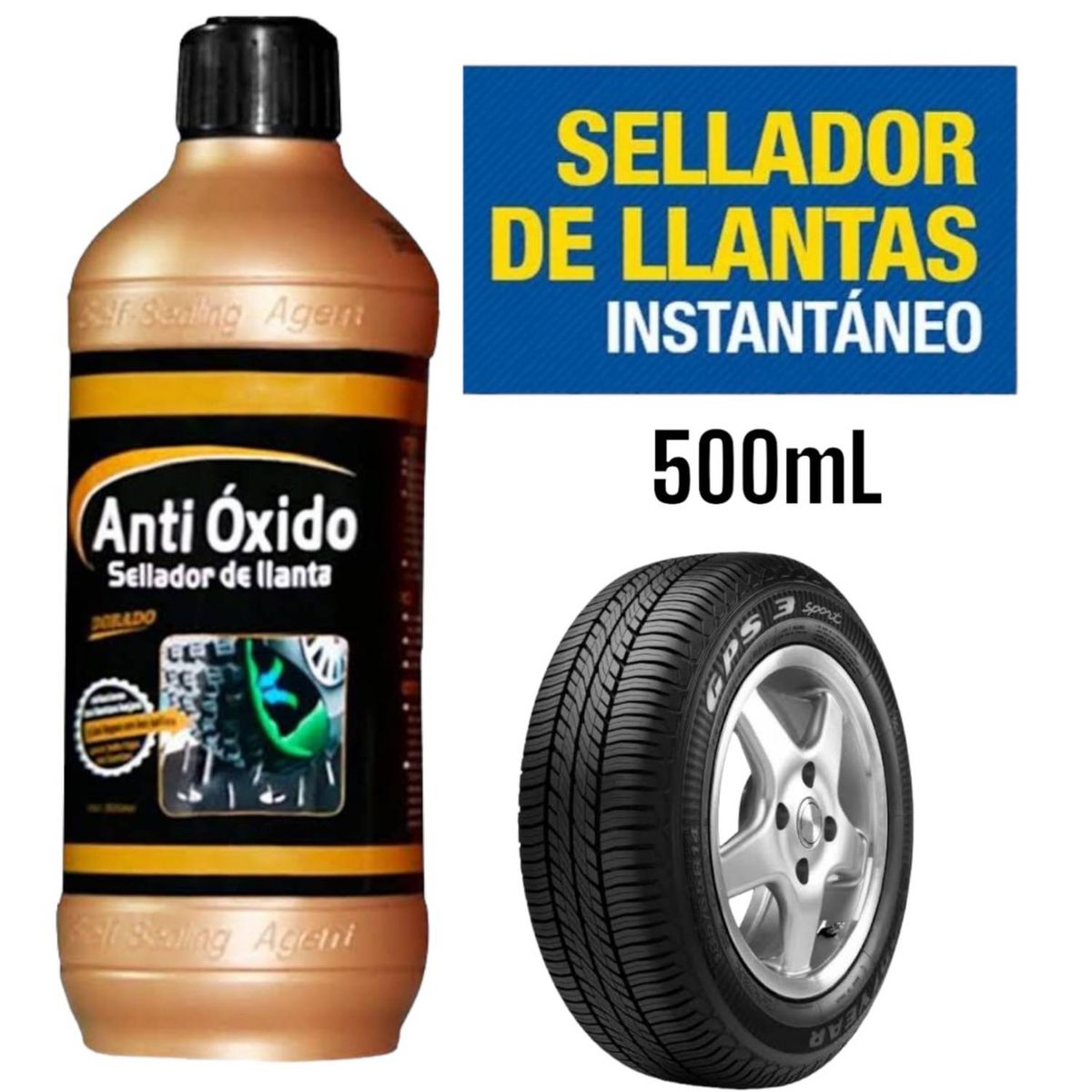 OEM - Sellador de Llanta Antioxido para todo tipo de Llantas 500ml