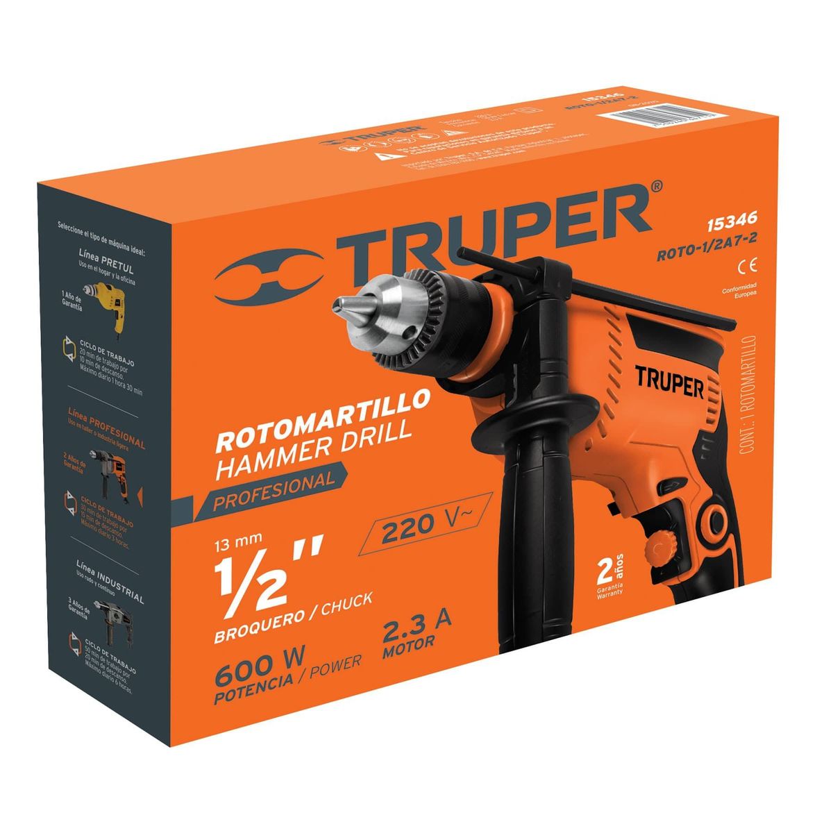 TRUPER - Rotomartillo profesional 12 600W 220V