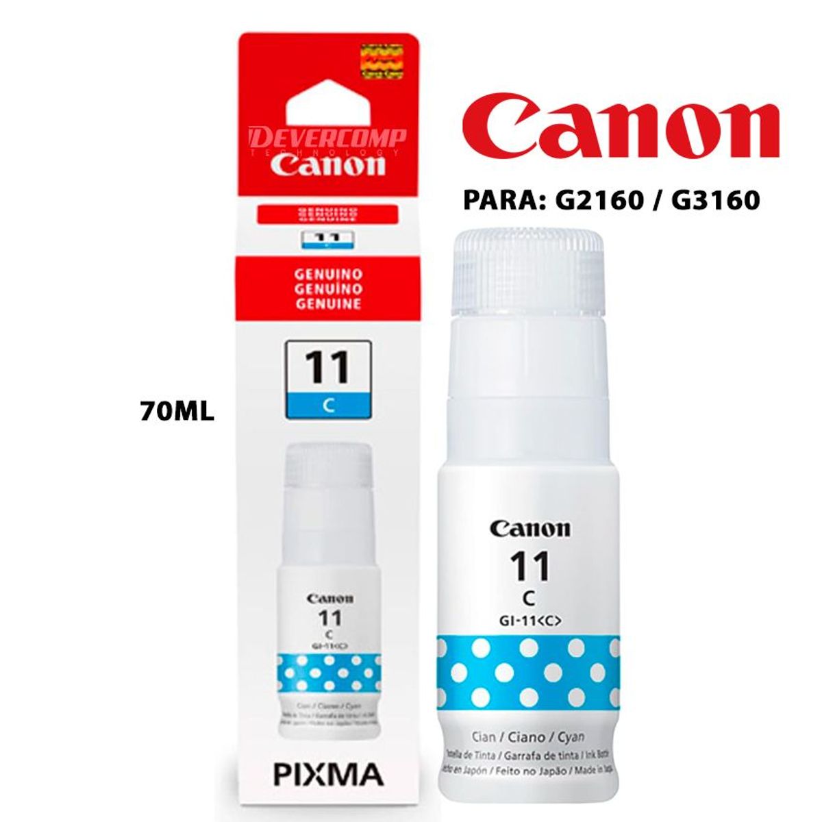CANON - Tinta Canon GI-11 Cian para G2160  G3160 70ml