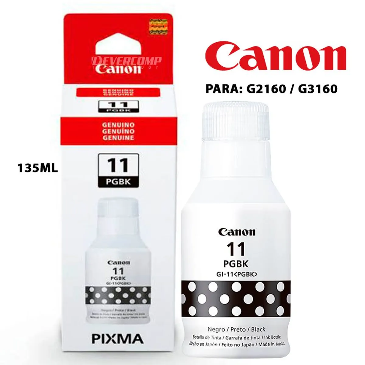 CANON - Tinta Canon GI-11 BK Negro para G2160  G3160 135ml