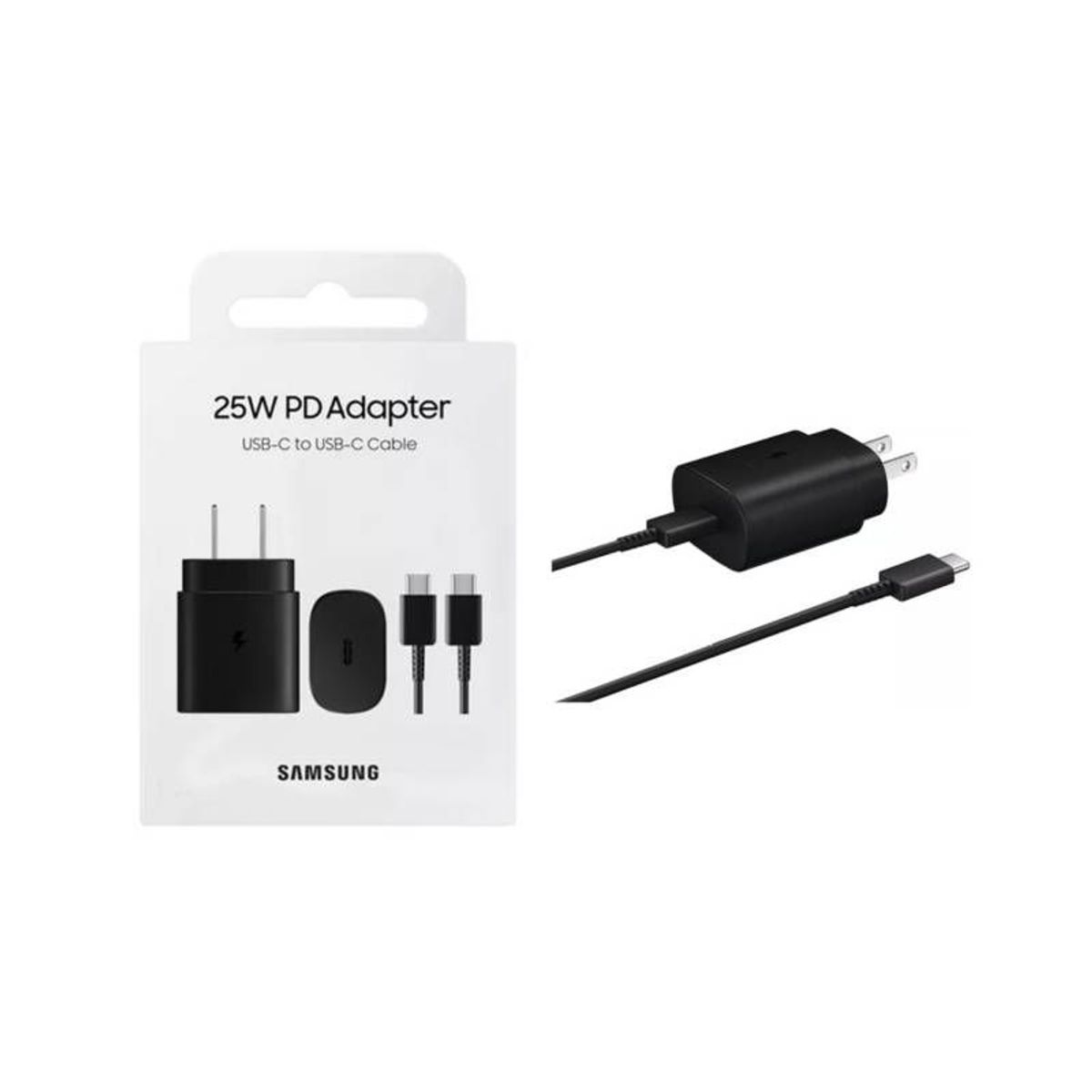 SAMSUNG - Cargador Samsung 25W Con Cable - Negro - Original