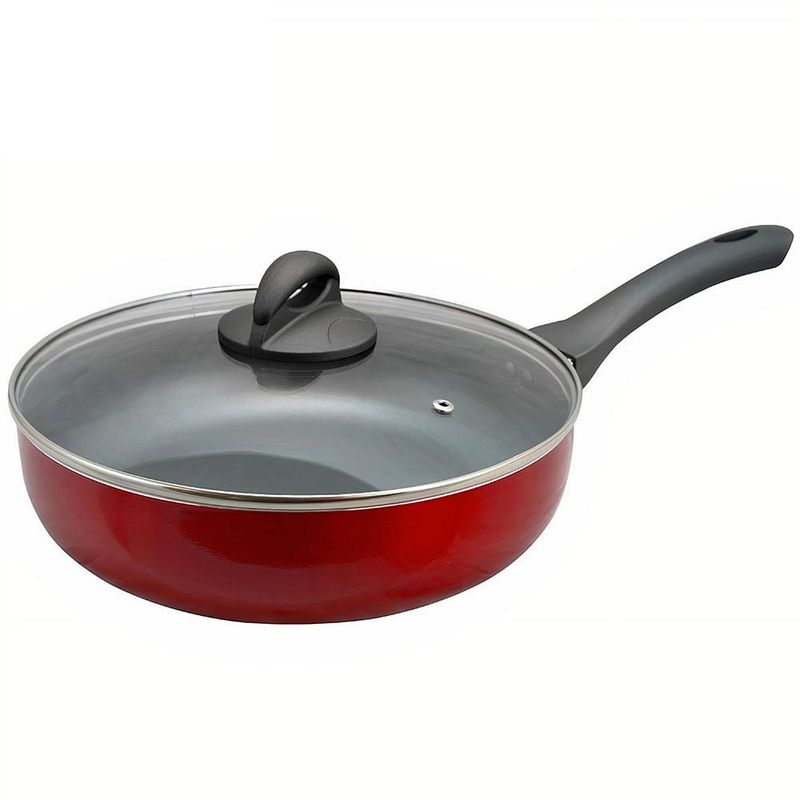 OSTER - Sartén Oster Antiadherente 33L con Tapa HERSCHER Rojo
