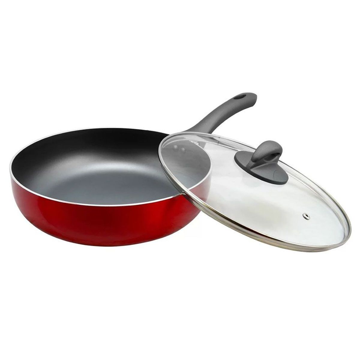 OSTER - Sartén Oster Antiadherente 33L con Tapa HERSCHER Rojo