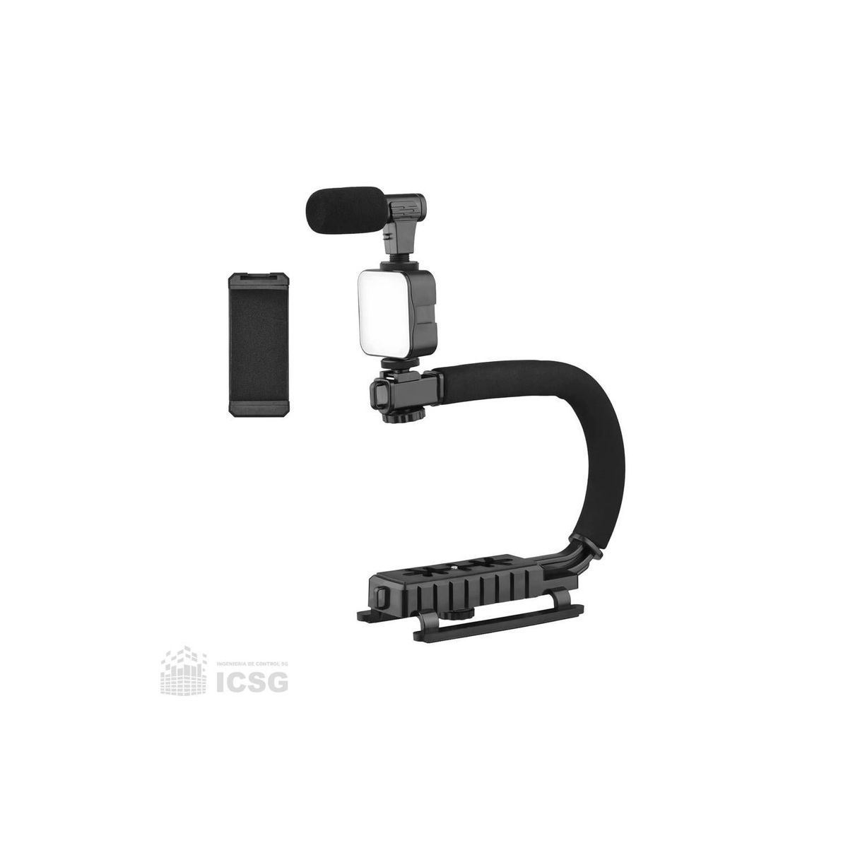 GENERICO - Estabilizador De Cámara Portátil Ay49u Con Micrófono Y Luz