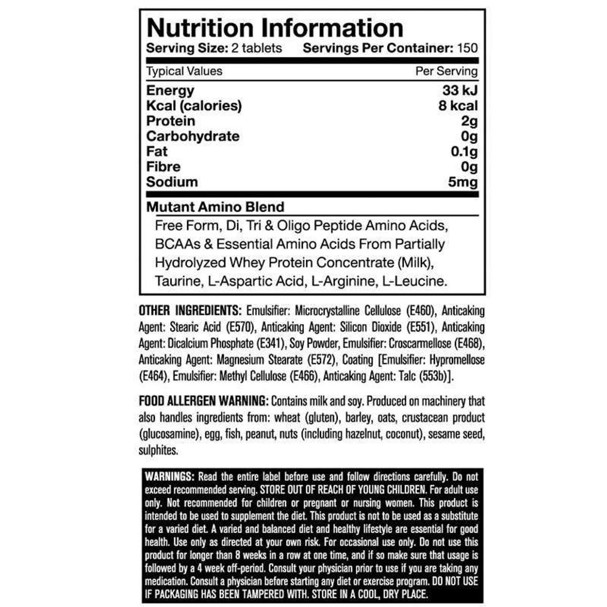 MUTANT - AMINOÁCIDO MUTANT AMINO 300 TABLETAS