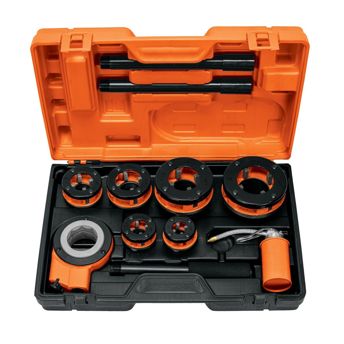 TRUPER - Juego de 9 tarrajas para tubo de 1/2" a 2"