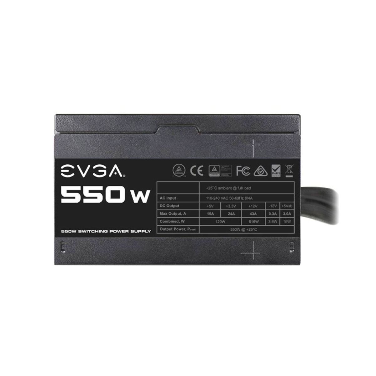 EVGA - FUENTE DE PODER EVGA 550W POWER SUPPLY P/N: 100-N1-0550-L2
