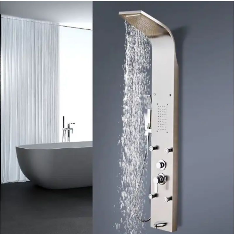 XM - COLUMNA DE DUCHA HIDROMASAJE SATINADO ACERO INOXIDABLE 4 HIDROJETH
