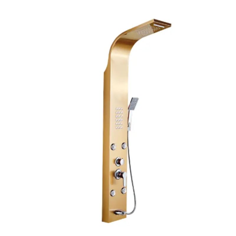 XM - COLUMNA DE DUCHA HIDROMASAJE SATINADO DORADO INOXIDABLE 4 HIDROJETH