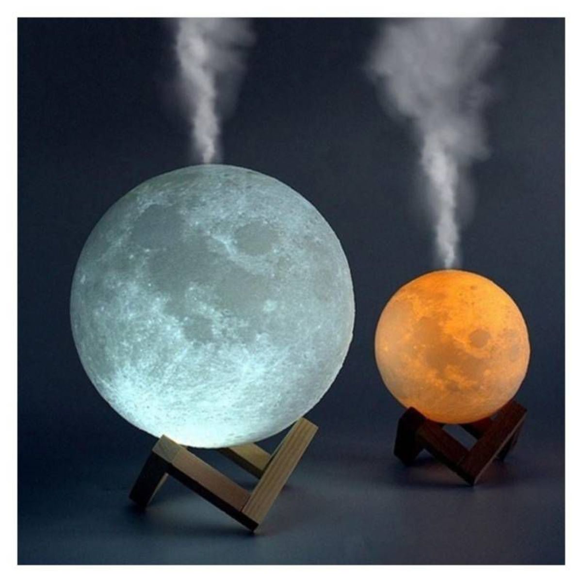 GENERICO - Humidificador lampara luna 3d led difusor 880ml purificador