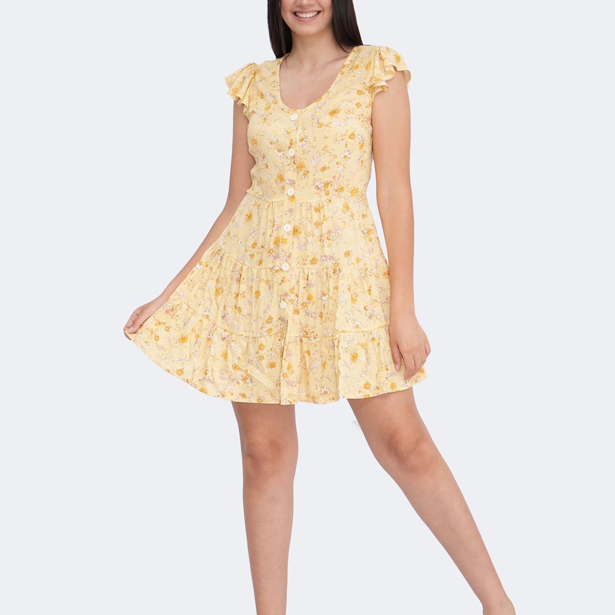 KAFA - Vestido Catalina con botones adelante y mangas KAFA