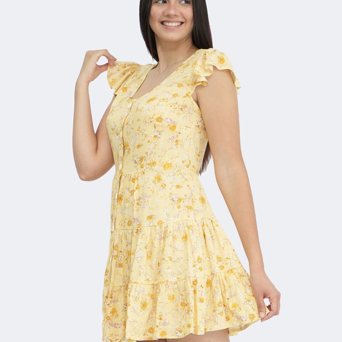 KAFA - Vestido Catalina con botones adelante y mangas KAFA