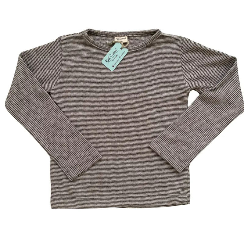 RED CARROT - Polo unisex manga larga algodon  plomo y gris rayado