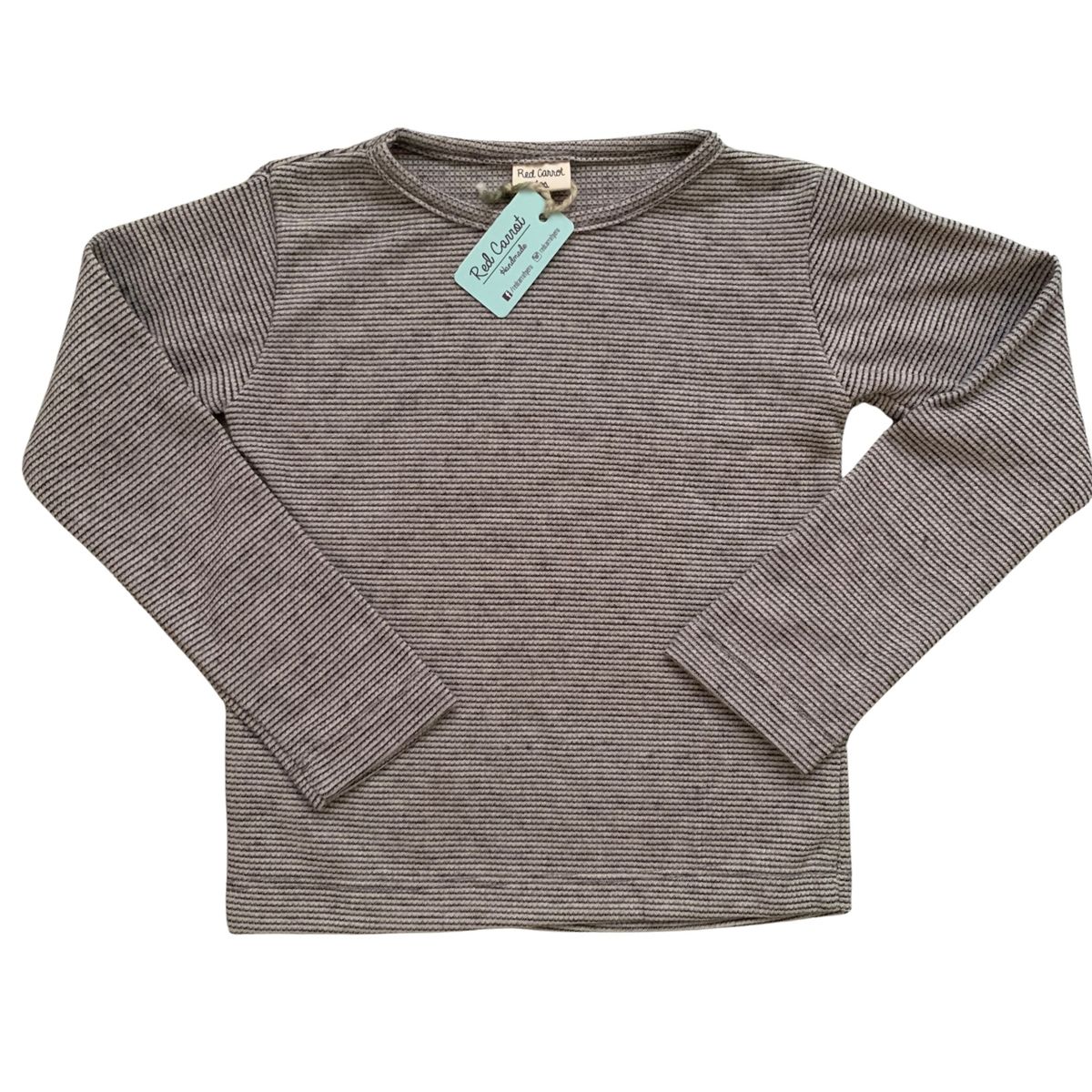 RED CARROT - Polo unisex manga larga algodon  plomo y gris rayado